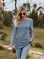 Ribbed Round Neck Long Sleeve Tee nicholesgifts