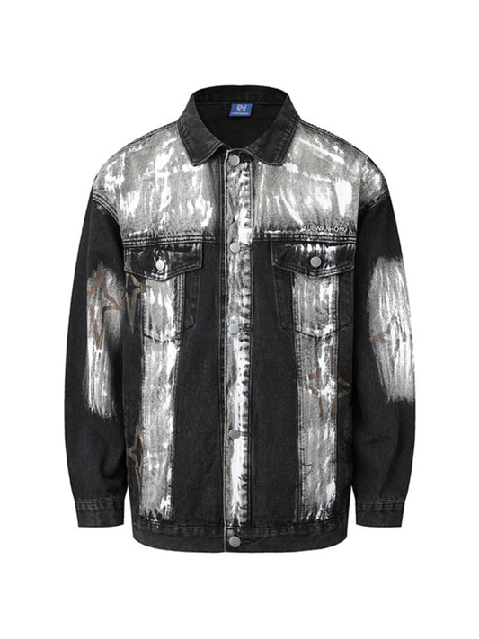 Men's Button Up Long Sleeve Denim Jacket Trendsi