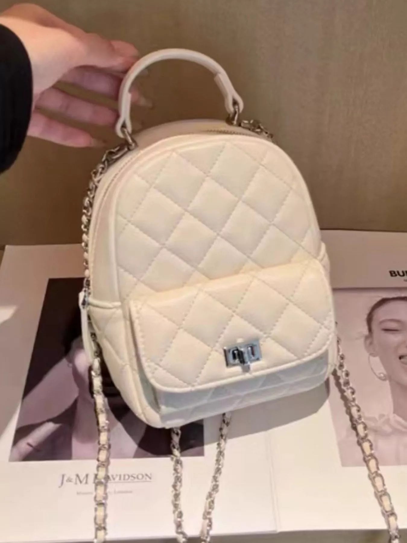Quilted Mini Backpack Bag nicholesgifts