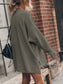 Openwork Round Neck Long Sleeve Slit Sweater nicholesgifts
