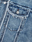 Raw Hem Drawstring Plaid Denim Jacket nicholesgifts