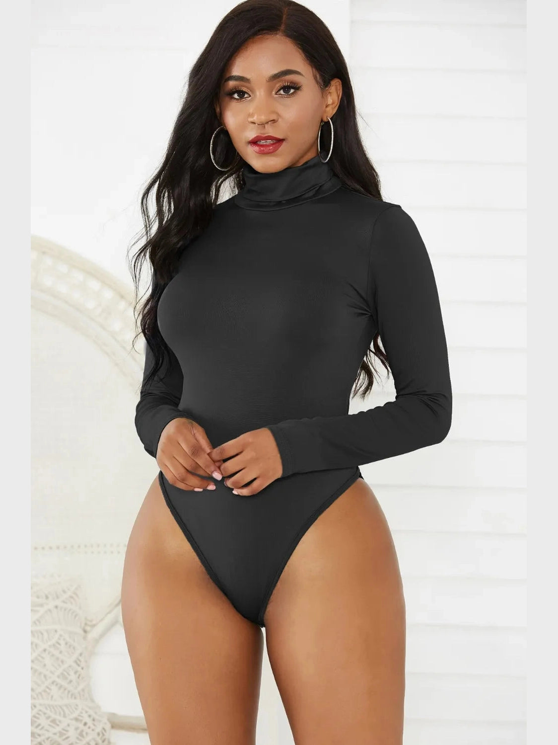 Turtleneck Long Sleeve Bodysuit nicholesgifts