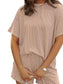 Full Size Ribbed Short Sleeve Top and Shorts Two-Piece Set Plus Size nicholesgifts