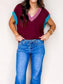 Contrast Trim V-Neck Sweater Vest nicholesgifts
