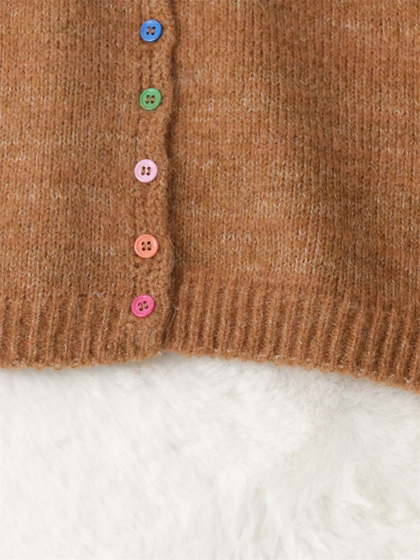 Button-Up Ribbed Hem Cardigan with Chest Pocket