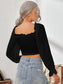 Mesh Sweetheart Neck Flounce Sleeve Top nicholesgifts