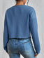 Ivy Lane Cropped V-Neck Raglan Sleeve Buttoned Blouse nicholesgifts
