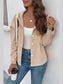 Perfee Ribbed Button Up Drawstring Hooded Jacket nicholesgifts