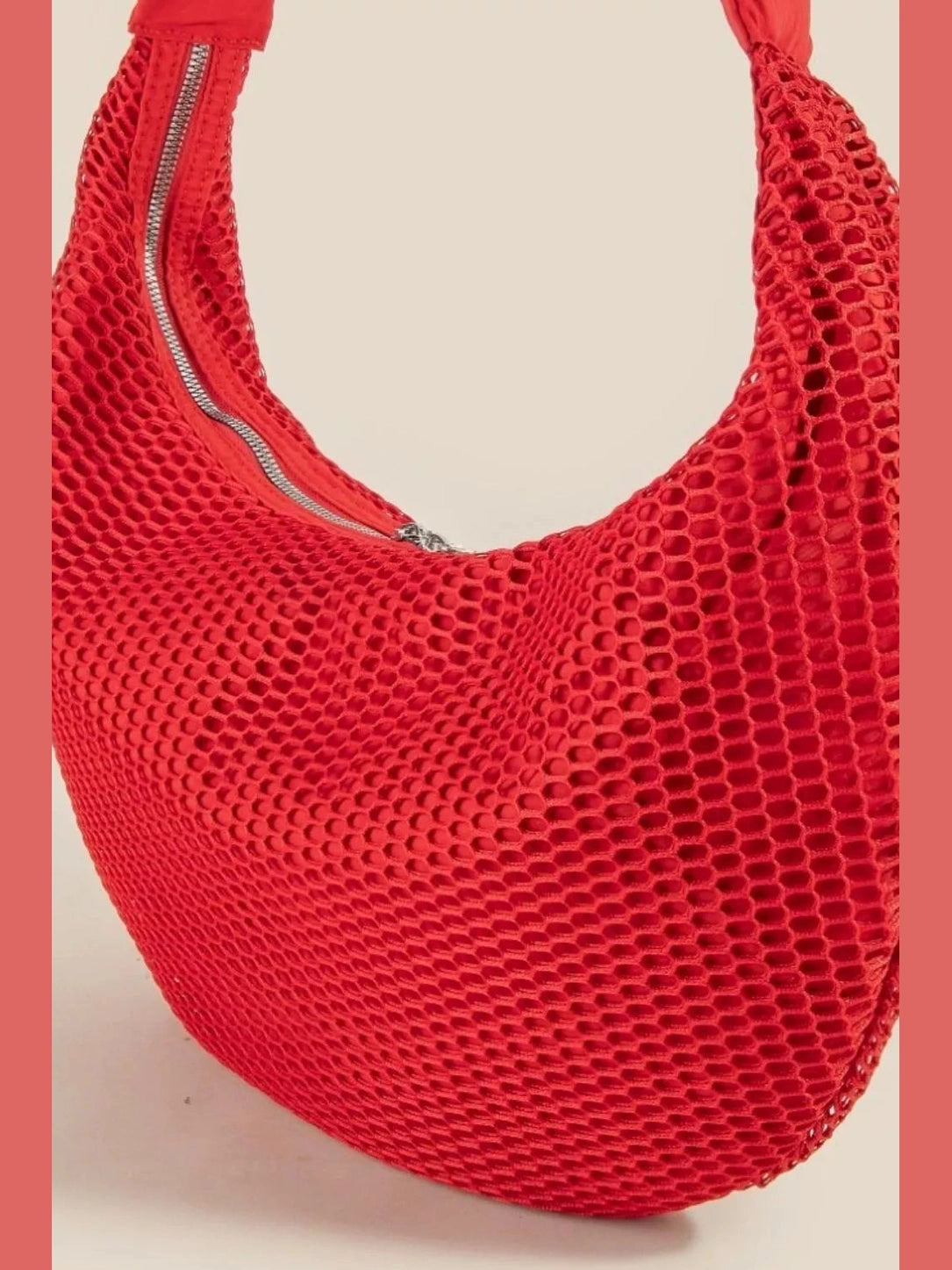 Fame Textured Mesh Knot Shoulder Bag nicholesgifts