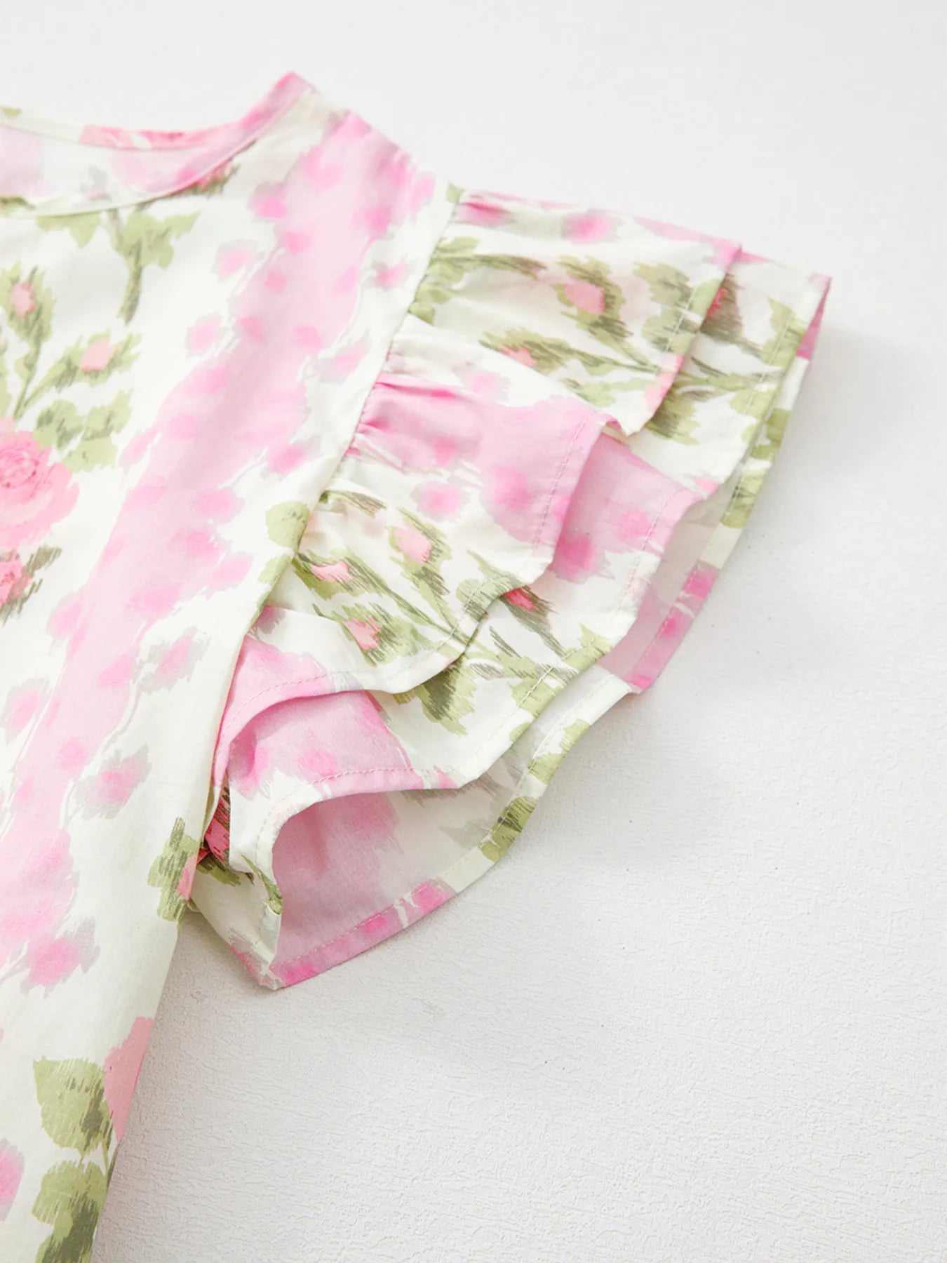 Floral Print Ruffled Sleeve Blouse NicholesGifts
