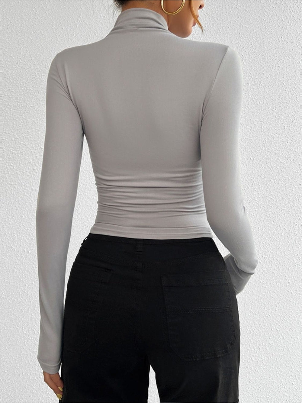 Devine Mock Neck Long Sleeve T-Shirt nicholesgifts