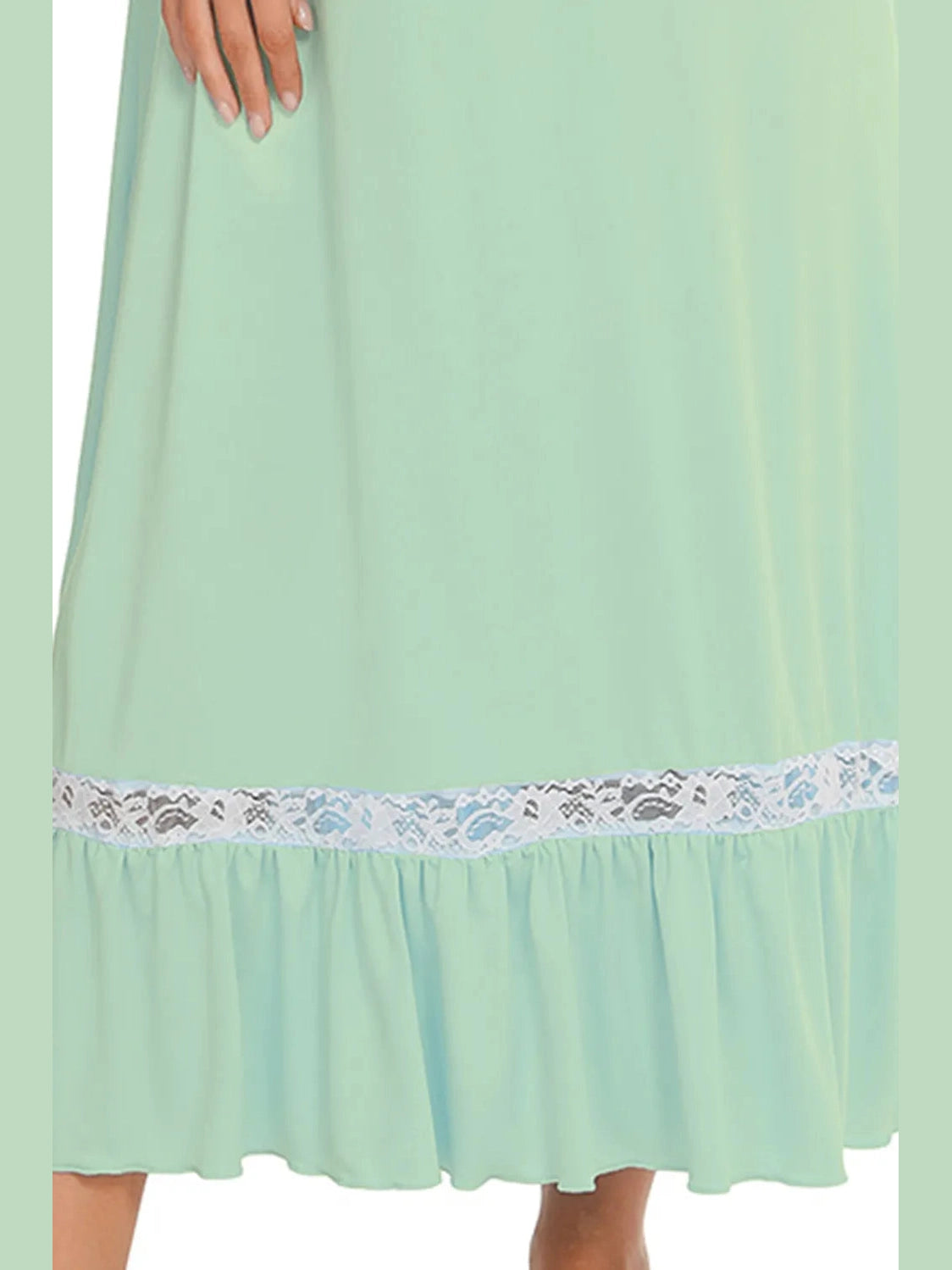 Lace Detail Short Sleeve Lounge Dress nicholesgifts