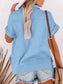 Full Size Button Up Short Sleeve Shirt Plus Size nicholesgifts