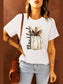Women Graphic Round Neck Short Sleeve T-Shirt nicholesgifts