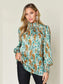 Double Take Full Size Printed Smocked Long Sleeve Blouse nicholesgifts