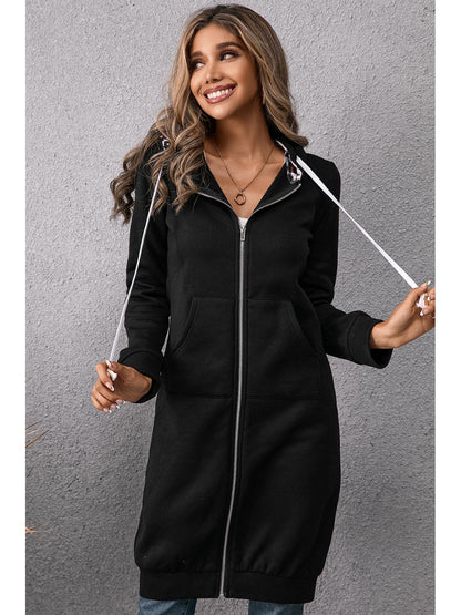 NicholesGifts Women Ivy Lane Leopard Spliced Drawstring Zip Up Hoodie Dress nicholesgifts