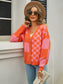 Angel Wings Plaid V-Neck Dropped Shoulder Cardigan nicholesgifts