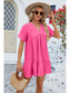 Women Ruched Tiered V-Neck Short Sleeve Mini Dress nicholesgifts