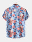 Men's Full Size Printed Short Sleeve Casual Shirt Plus Size nicholesgifts