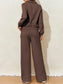 Collared Sweatshirt and High Waist Pants Active Set nicholesgifts