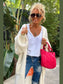 Letter Dropped Shoulder Long Sleeve Cardigan nicholesgifts