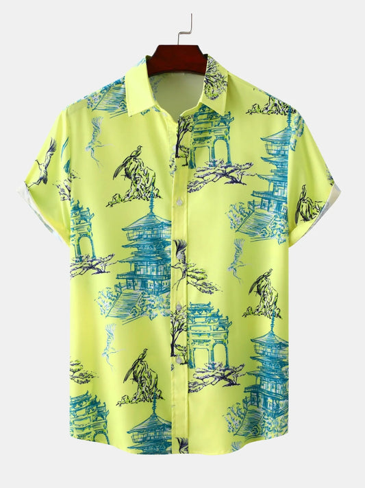 Men's Plus Size Printed Casual Short Sleeve Shirt NicholesGifts