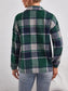 Plaid Collared Neck Button Down Jacket nicholesgifts