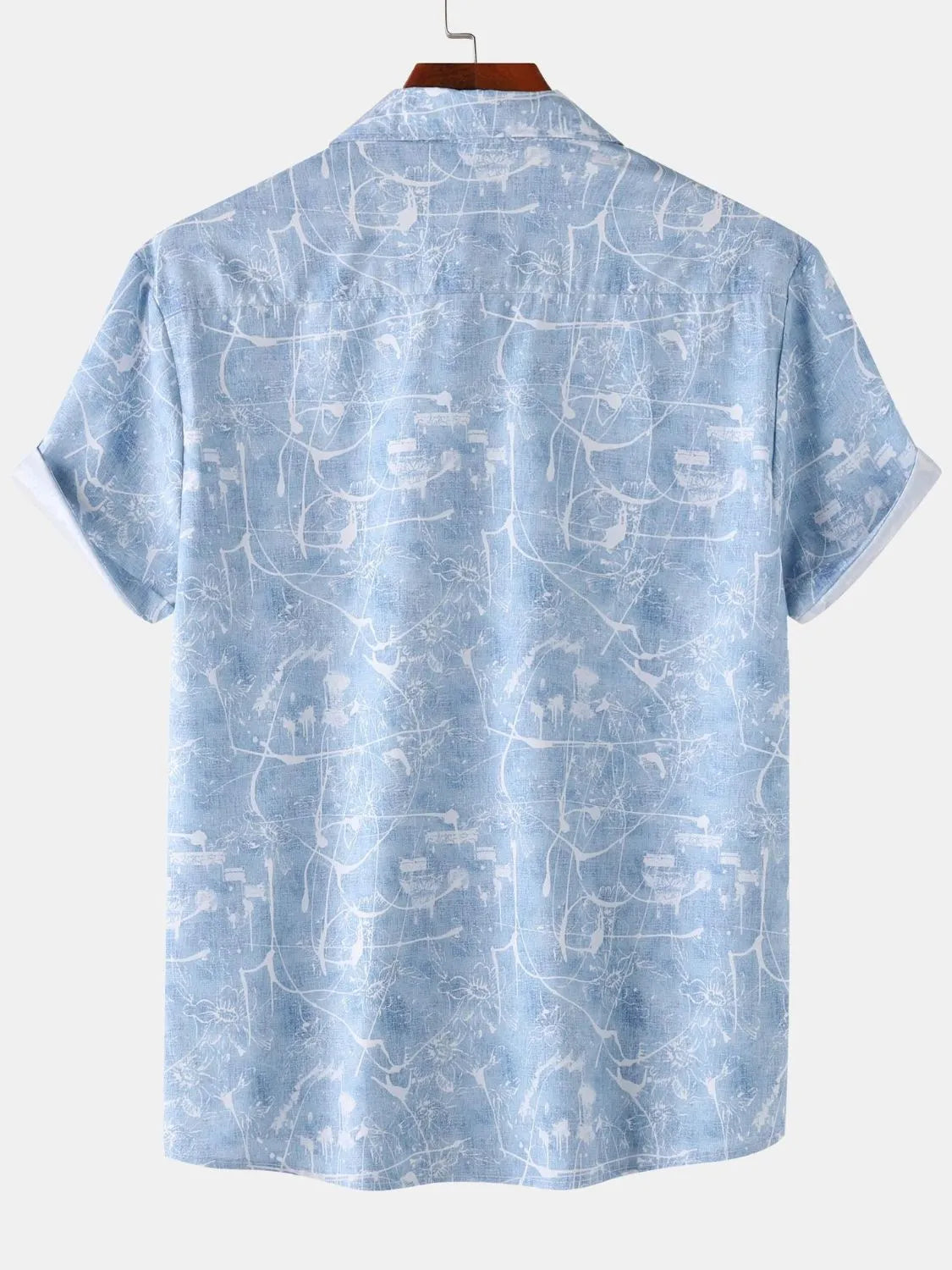 Men's Printed Short Sleeve Button Down Shirt NicholesGifts