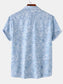 Men's Printed Short Sleeve Button Down Shirt nicholesgifts