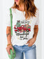 Women Graphic Round Neck Short Sleeve Christmas T-Shirt nicholesgifts