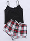 Plus Size Lace Trim Scoop Neck Cami and Printed Shorts Pajama Set nicholesgifts
