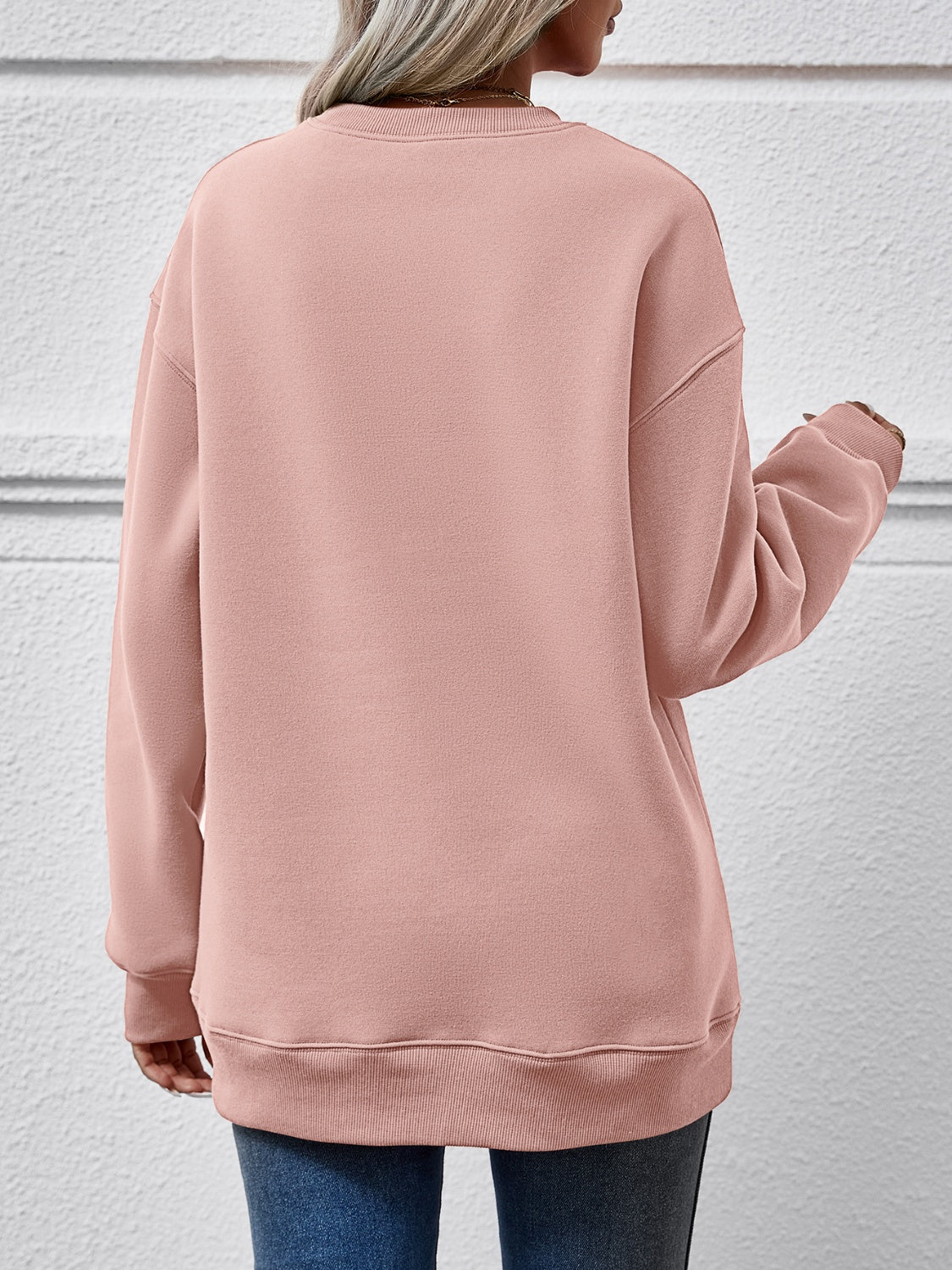 Graphic Round Neck Dropped Shoulder Sweatshirt nicholesgifts