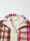 Sherpa Plaid Snap Down Vest Coat nicholesgifts
