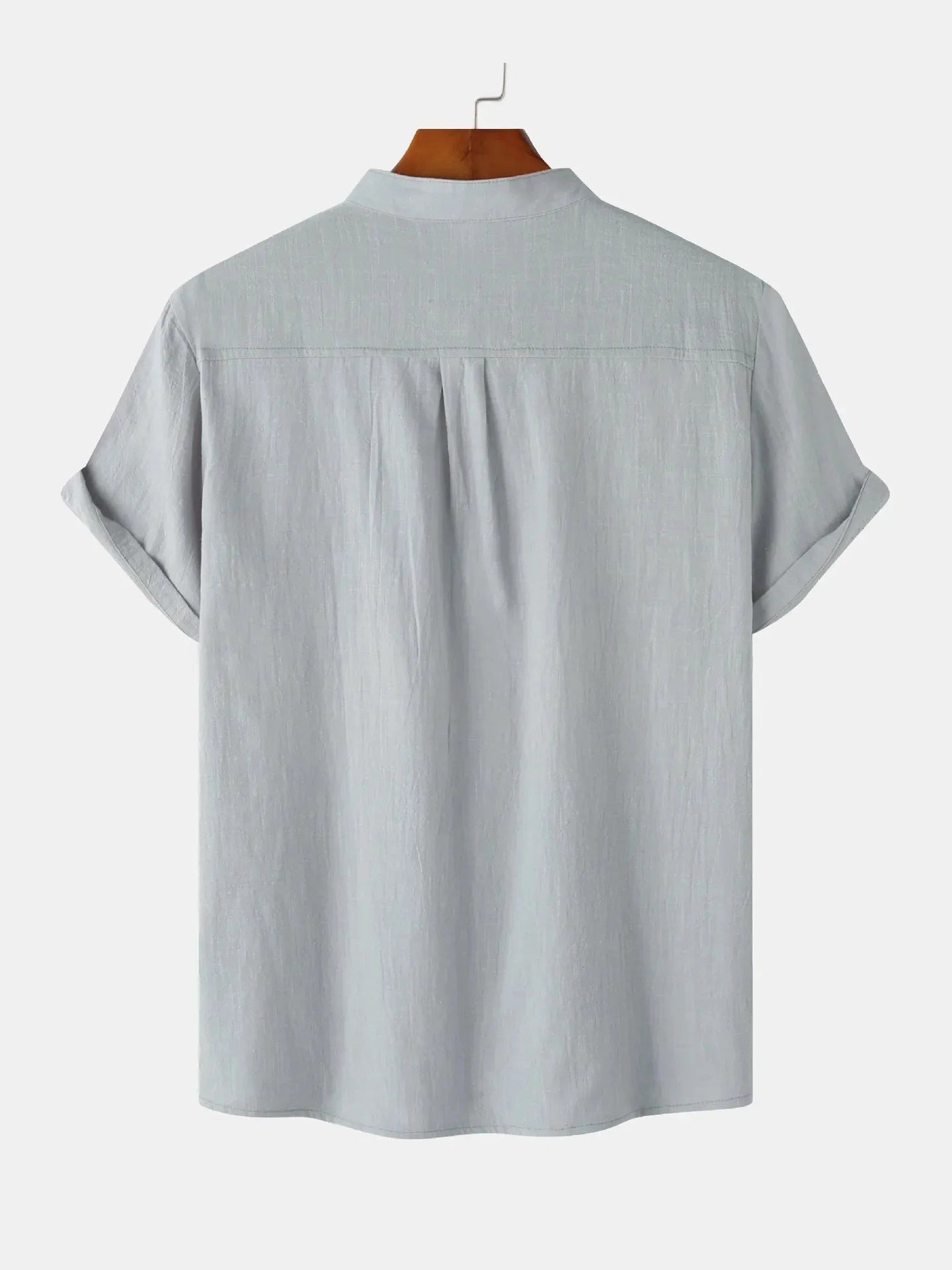 Men's Mandarin Collar Short Sleeve Henley Shirt NicholesGifts