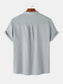 Men's Mandarin Collar Short Sleeve Henley Shirt nicholesgifts