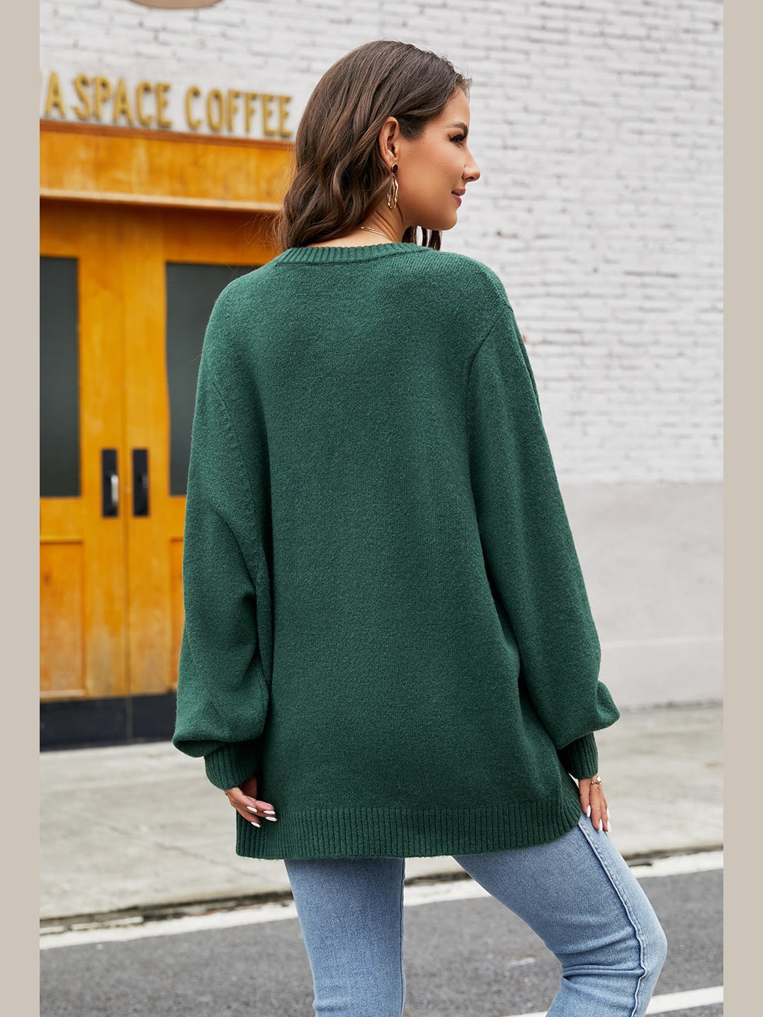 Round Neck Long Sleeve Sweater Trendsi
