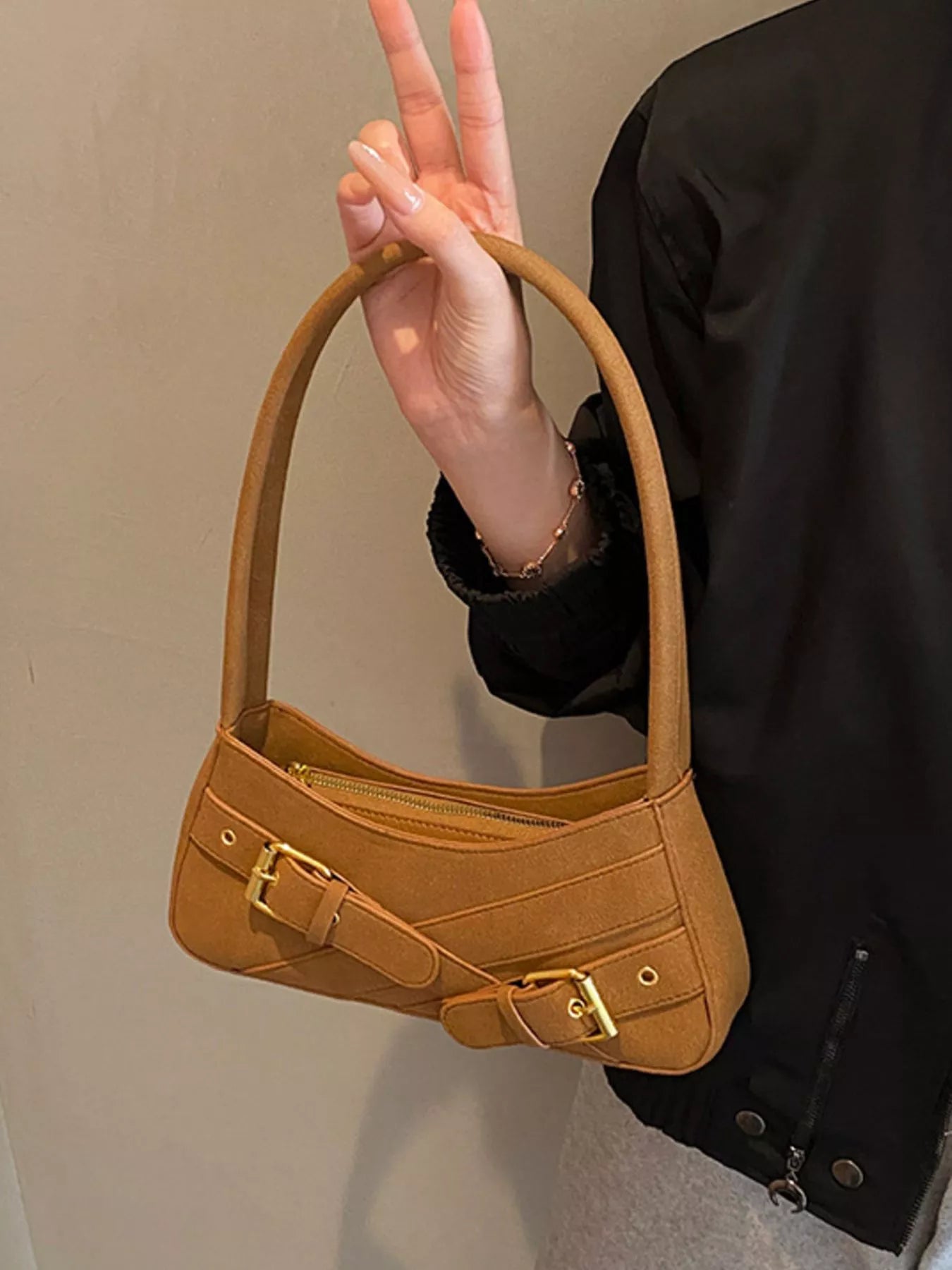 Buckle Decor Shoulder Bag nicholesgifts
