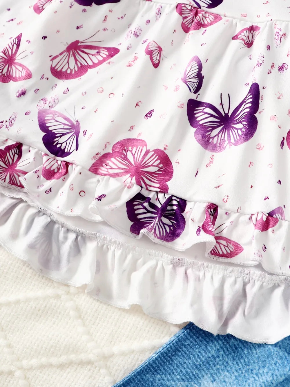 Children's Butterfly Print Top and Flare Pants Set NicholesGifts