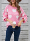Women Angel Wings Heart Dropped Shoulder Long Sleeve Sweater nicholesgifts
