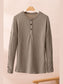 Women Quarter Button Round Neck Dropped Shoulder Knit Top nicholesgifts