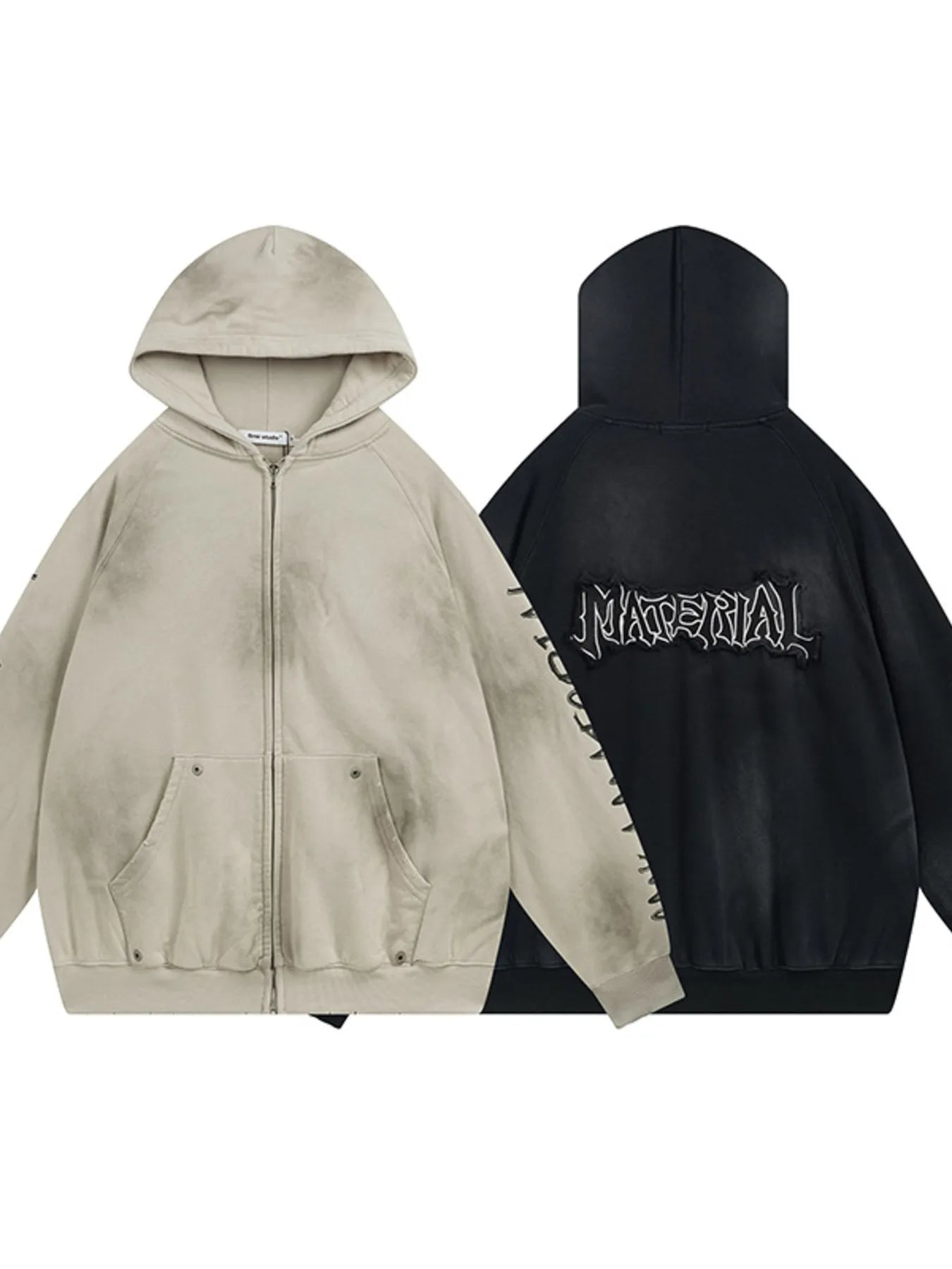 Men's Oversized Letter Graphic Zip-Up Hoodie NicholesGifts