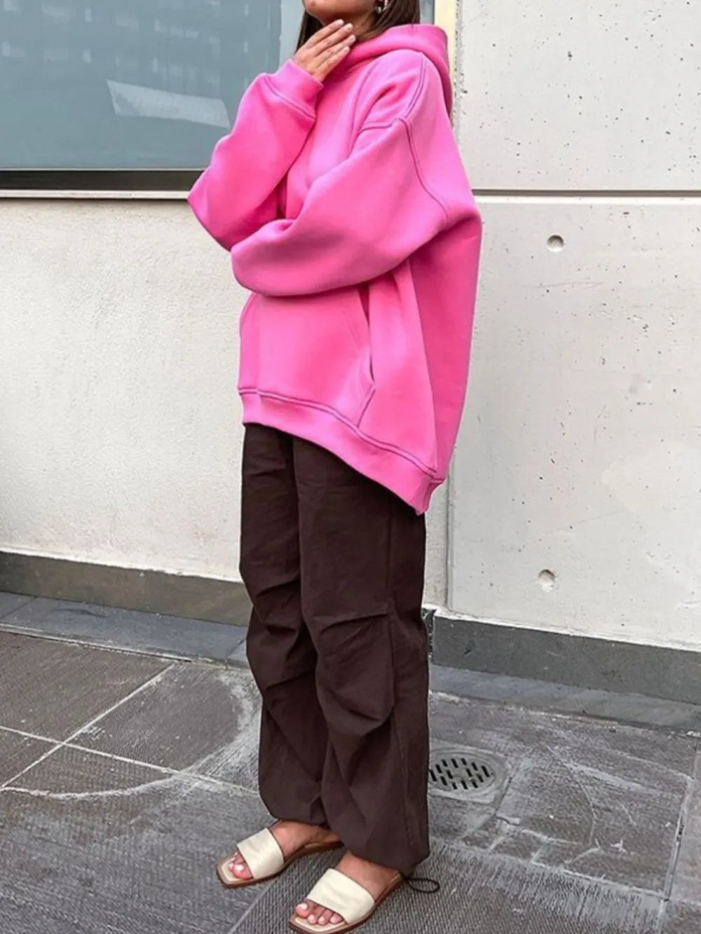 Pocketed Dropped Shoulder Long Sleeve Hoodie nicholesgifts
