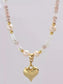 Women Bead Heart Pendant Necklace nicholesgifts