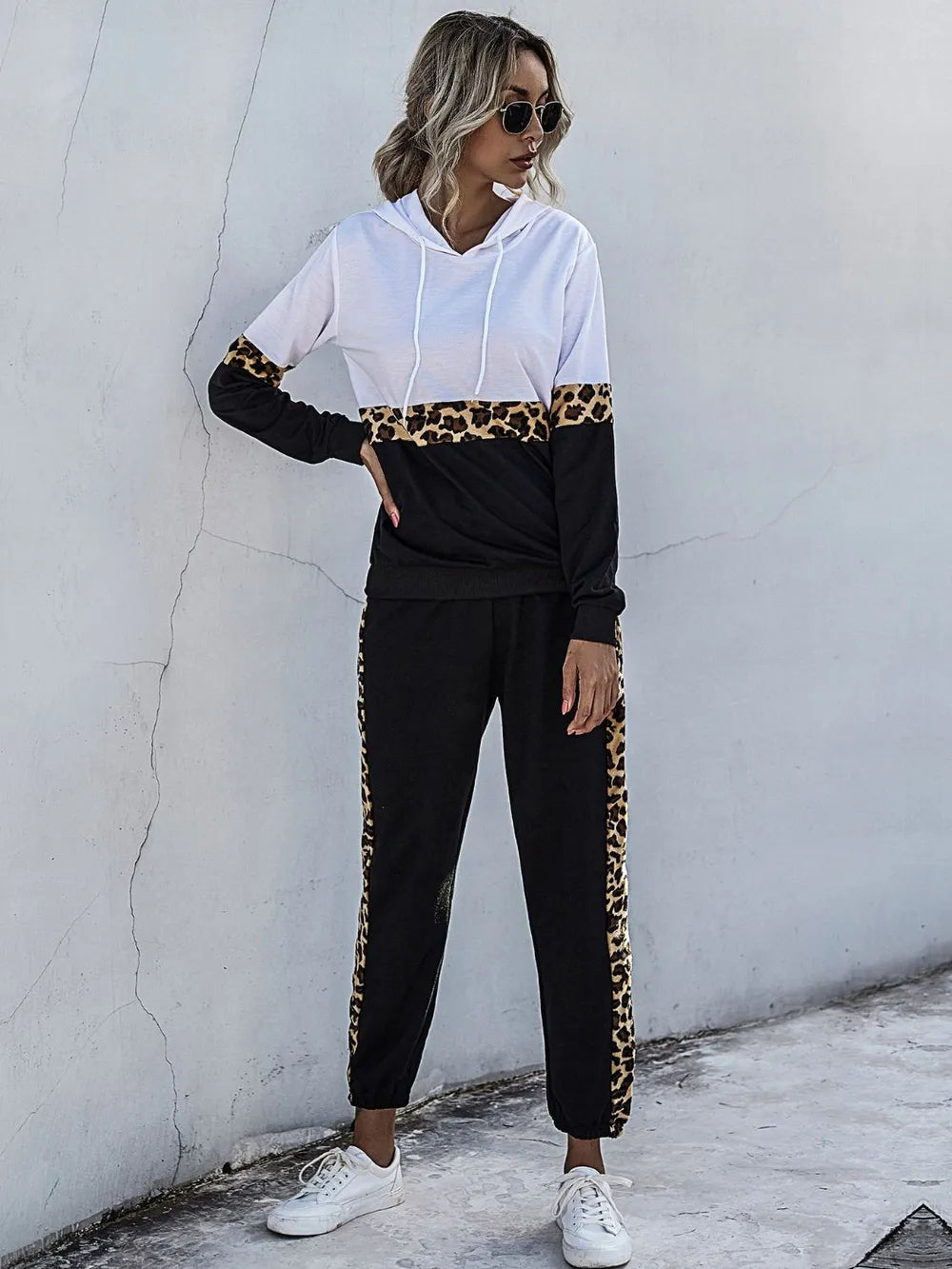 Perfee Contrast Long Sleeve Hooded Top and Joggers Set nicholesgifts