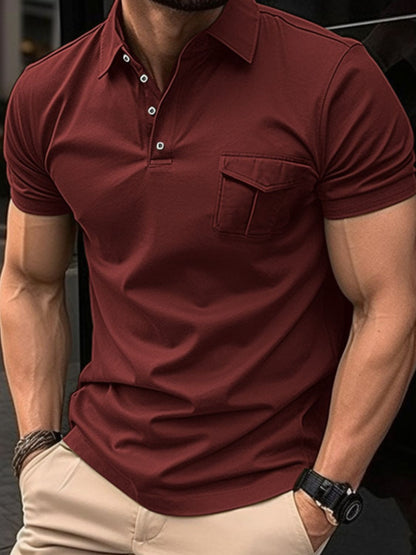 Men's Full Size Collared Neck Short Sleeve Polo Plus Size nicholesgifts