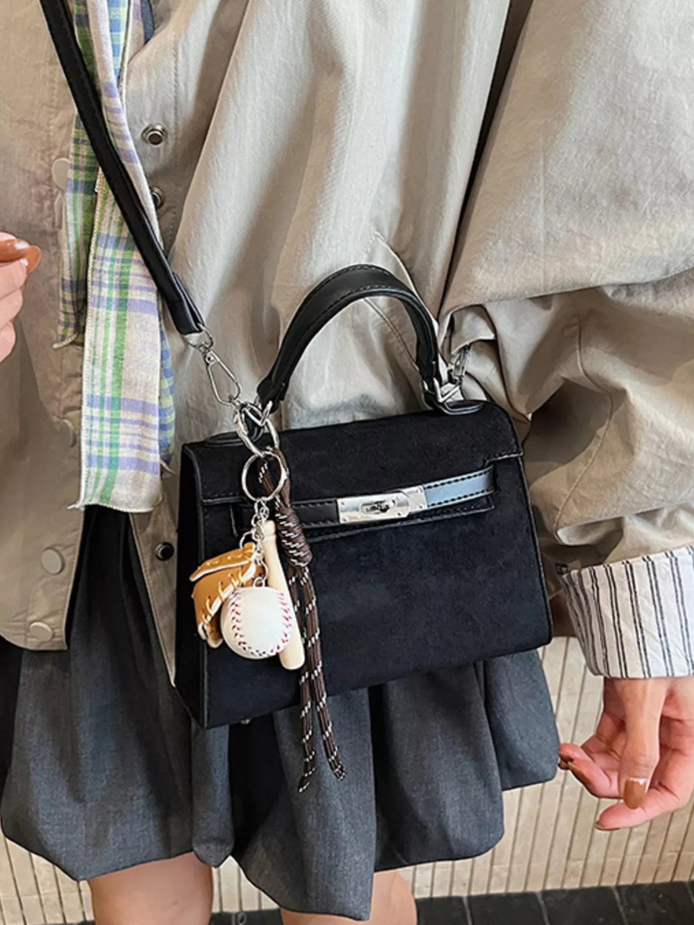 Crossbody Bag with Baseball Charm nicholesgifts