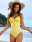 Women Lace Detail Crisscross Back One-Piece Swimwear nicholesgifts