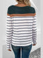 Perfee Striped Round Neck Long Sleeve T-Shirt nicholesgifts