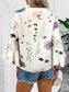 Ruffled Printed V-Neck Half Sleeve Blouse nicholesgifts