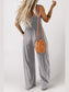 Smocked Square Neck Wide Leg Jumpsuit with Pockets nicholesgifts